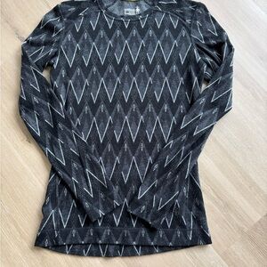 Smartwool Black and Gray Patterned Sweatshirt
